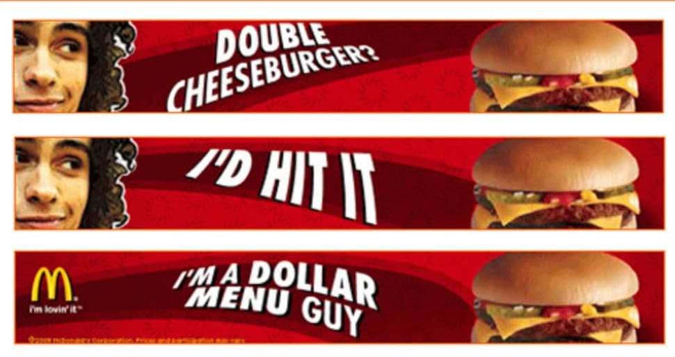 mcdonald's i d hit - B I'm lovin' it Double Cheeseburger? I'D Hit It Menu Guy